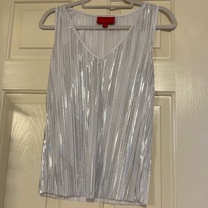 White/silver blouse tank size M